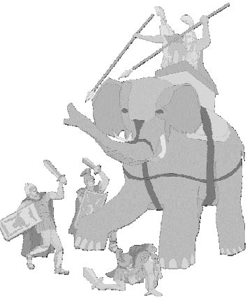 Да-да, боевой слон наводит ужас своим внешним видом!